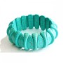 Elastic bracelet with veined green turquoise, interesting design