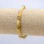 Elastic bracelet with natural yellow opal, faceted, 7x6 mm, 18 cm long