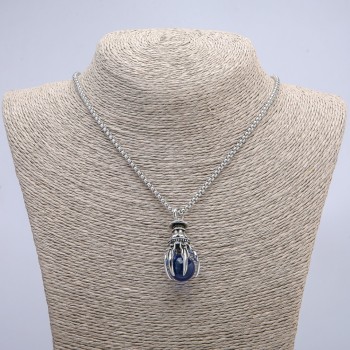 Pendant 'Paw with Sphere' 40x20 mm on a chain, length 70 cm ± silver-tone metal