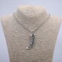 Pendant "Click" 55×18 mm on a chain, length 70 cm ± silver-colored metal