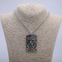 Pendant "Samurai" 62x35mm on a chain, length 70 cm +/- silver-colored metal