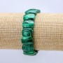 Malachite Elastic Bracelet (pressed) Smooth Links 16x11 mm+