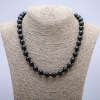 Shungite necklace with smooth beads, diameter 10 mm, length 45 cm