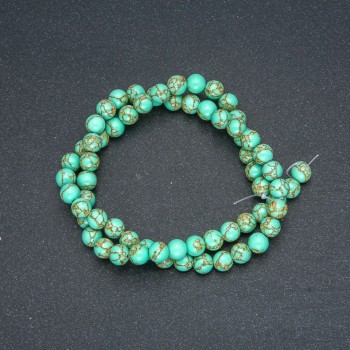 Imperial Jasper Beads Green (Pressed) Smooth Beads, 6 mm Diameter, 40 cm Length