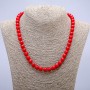 Coral Necklace (pressed) smooth bead, 8.5 mm diameter, 46 cm length