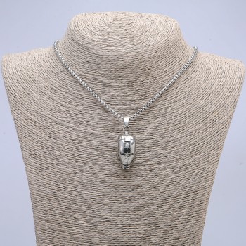 Pendant "Iron Man Helmet" 40x15mm on a chain, length 70 cm, silver-colored metal