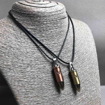 Парні кулони Куля золотистий і бронзовий метал 45х10мм + -, довжина 45-50см