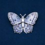 Butterfly Enamel Brooch, Silvery Metal, 42×60 mm +