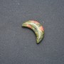 Crescent Moon from Unakite Heliotrope 12×30×8 mm (+-) without hole