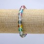 Bracelet with opal glass beads, assorted, chameleon color-changing, on elastic, smooth beads, 8 mm diameter, 18 cm length