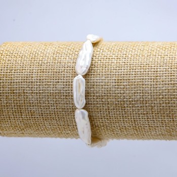 Браслет з барокових Перлів на резинці, діаметр 7х18мм (+-), довжина 18см