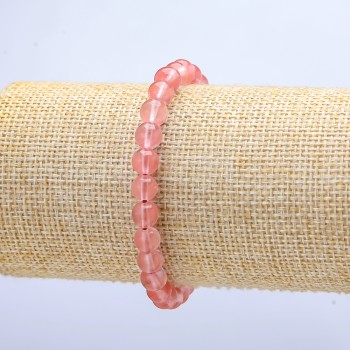 Браслет на гумці Халцедон штучний гладка кулька, діаметр 6(+-)мм, довжина 18см+