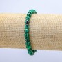 Elastic bracelet with malachite (pressed) smooth beads, 6 mm diameter, 18 cm length