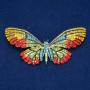 Butterfly Brooch in Golden Metal with Multicolored Rhinestones, 81x37 mm +