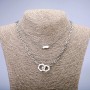 Xuping chain with Rhodium pendant, 4.5 mm and 1.5 mm thicknesses, 48 cm long
