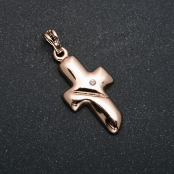 Pendant Xuping 18K Gold Plating Cross with White Crystal, diameter 35x14 mm +