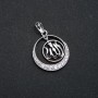 Pendant Xuping Rhodium with White Rhinestones, 29x22 mm diameter +
