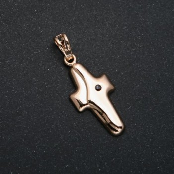 Xuping 18K Gold-Plated Cross Pendant with Black Rhinestone, 35x14mm +