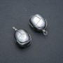 Pendant in a silver-woven hematite setting, diameter 30×22 mm+