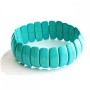 Elastic bracelet with green turquoise and veining, rectangular stones 22×8 mm +