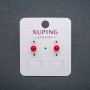 Xuping 18K Gold-Plated Stud Earrings with Red Bead, 5 mm Diameter