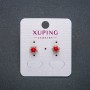 Xuping Stud Earrings with Red Bead, 8 mm diameter +