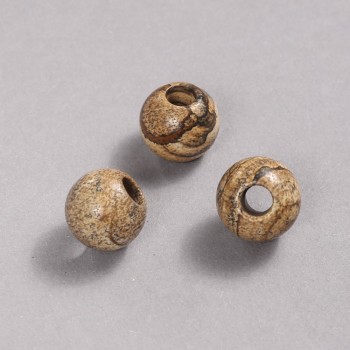 Намистина Пандора натуральний камінь Яшма пейзажна 14х12мм + -, діаметр отв-я-5, 5мм +