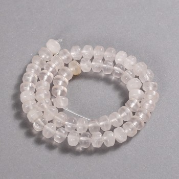 Beads on a strand of natural stone Pink Quartz, smooth rondelle, diameter 9x7 mm, length 39 cm