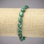 Malachite Elastic Bracelet, Smooth Oval Beads, 10×8 mm, length 18 cm ±