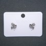 Earrings 'Birds' Xuping Rhodium-plated with White Crystals, 12 mm diameter