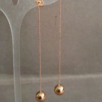 Xuping 18K Gold Plated Ball-Stud Earrings, 10 mm diameter + -, 10 cm length +