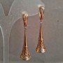 Xuping Earrings with 18K Gold Plating and White Crystals, Length Approximately 50 mm