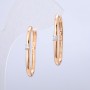 Earrings Xuping 18K Gold Plating with White Crystal, thickness 2.5 mm, length 30 mm