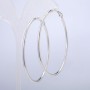 Xuping Rhodium Hoop Earrings, 2 mm thick, 58 mm diameter