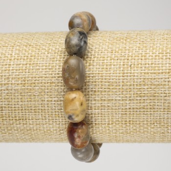 Elastic bracelet with Moroccan Agate natural stone, diameter 10x14 mm+