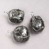 Labradorite pendant in a silver wire wrap, diameter 35×20 mm+