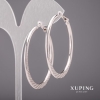 Earrings Xuping Hoops 3x55mm Rhodium