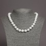 White Agate Necklace (Pressed) - Smooth Beads, 10mm Diameter, 48cm Length