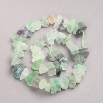 Unpolished fluorite beads on a thread, 10x15 mm diameter, length 42 cm +-