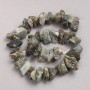 Unpolished Labradorite Beads on Thread, Drop-Shaped, 10x18 mm, approx 42 cm long