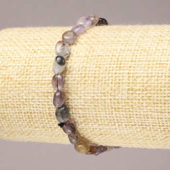 Elastic bracelet with natural ametrine, faceted beads, 7x5 mm diameter