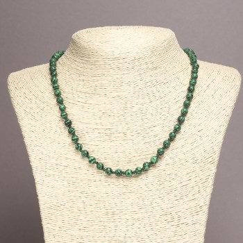 Malachite necklace (pressed) smooth beads, diameter 6mm+-, length 45cm+-