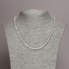 Rock crystal necklace, smooth 6 mm beads, 45 cm length
