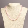 Tinted quartz necklace with smooth beads, 8 mm diameter, 45 cm length