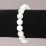 Elastic bracelet with natural Adularia, smooth bead, 10 mm diameter+