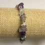 Elastic fluorite chip bracelet, diameter 7 mm (±)