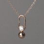 Xuping Chain with 18K Gold Plating and White Crystal Pendant 23x7 mm, thickness 1.6 mm, length 45-50 cm