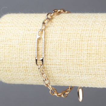 Xuping Bracelet 18K Gold Plating with White Crystals