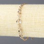 Xuping Bracelet 18K Gold Plating with White Crystals, 3mm Thick, Length 18-21 cm