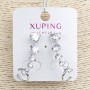 Cafe Stud Xuping Rhodium with White Crystals in Heart Shape 32x10mm +